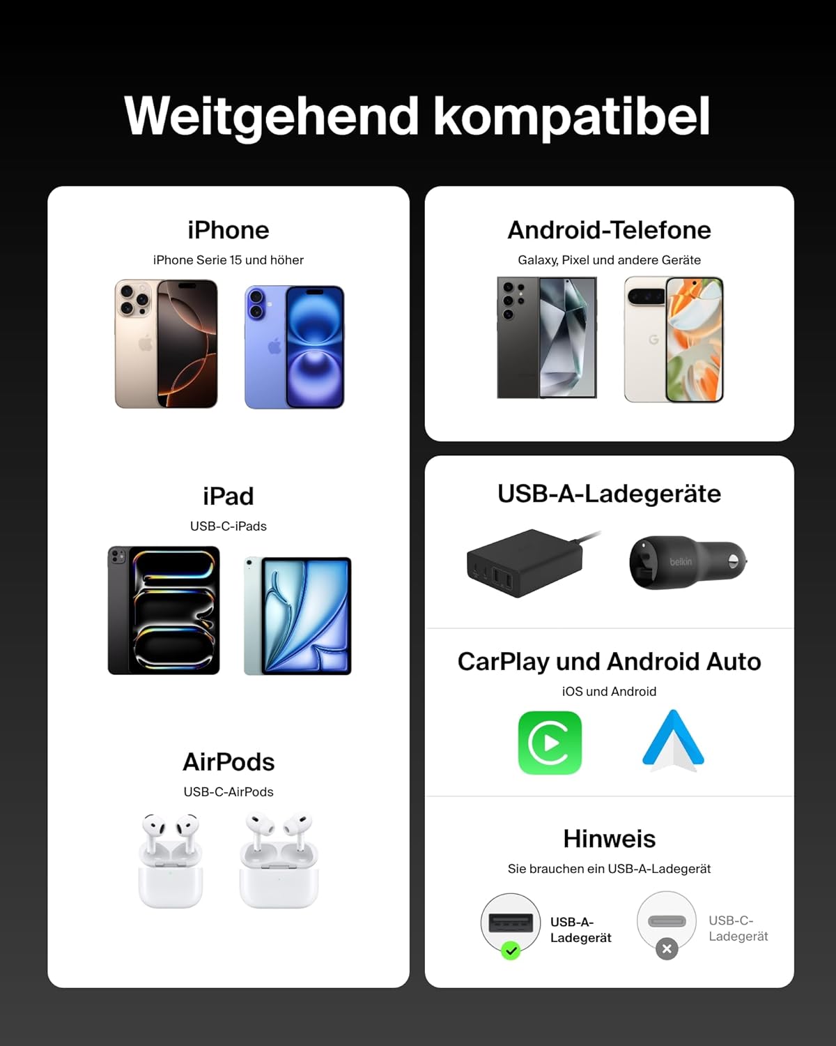 Thumbnail 4 de Belkin 2er-Pack USB-A auf USB-C 1,5 m