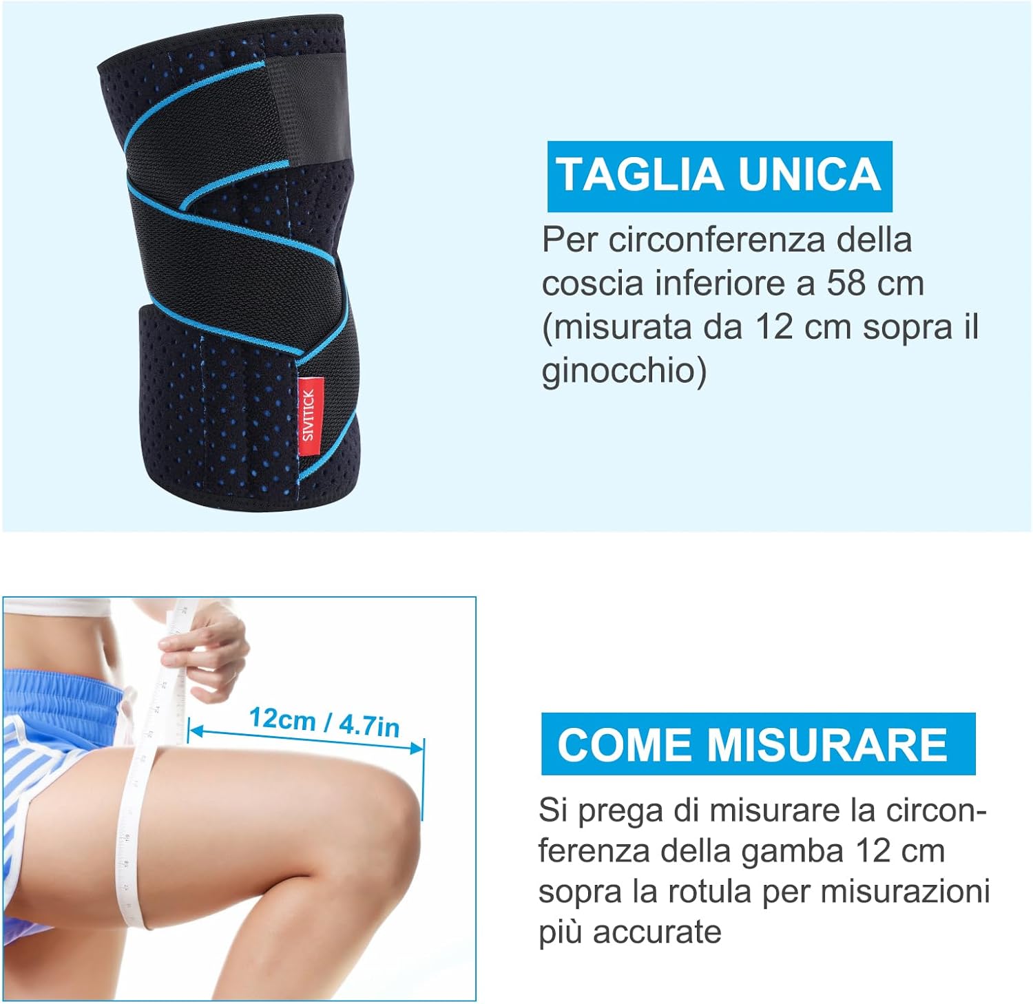 Thumbnail 1 de SIVITICK tutore ginocchio con stabilizzatori laterali e supporto rotulea regolabile in neoprene (1 pezzo)