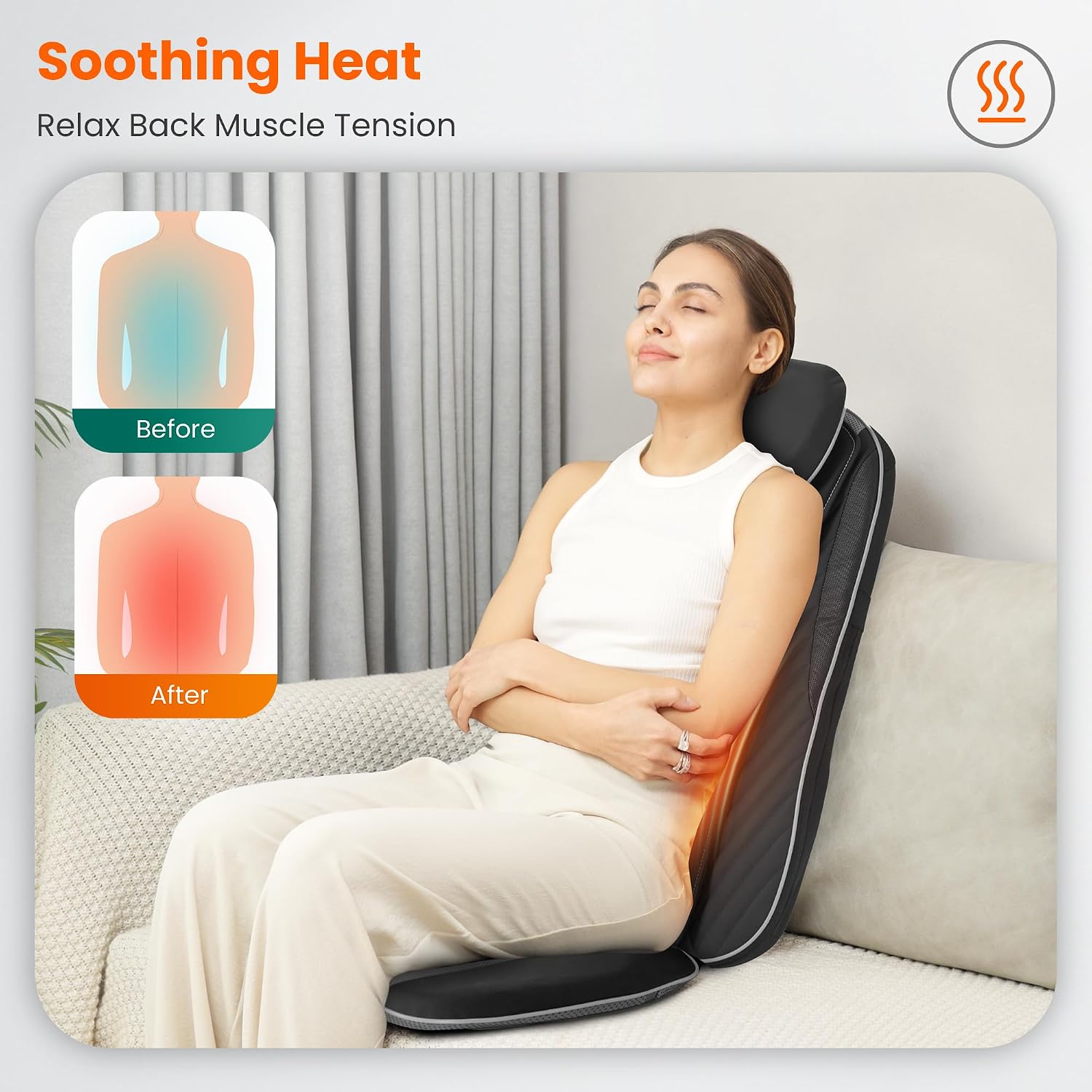 Detalle 2 de Snailax Shiatsu Massagesitzauflage mit Wärme