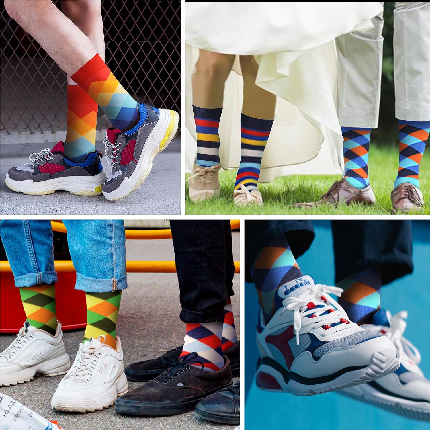 Detalle 2 de Novelty combed cotton crew socks 12 pack