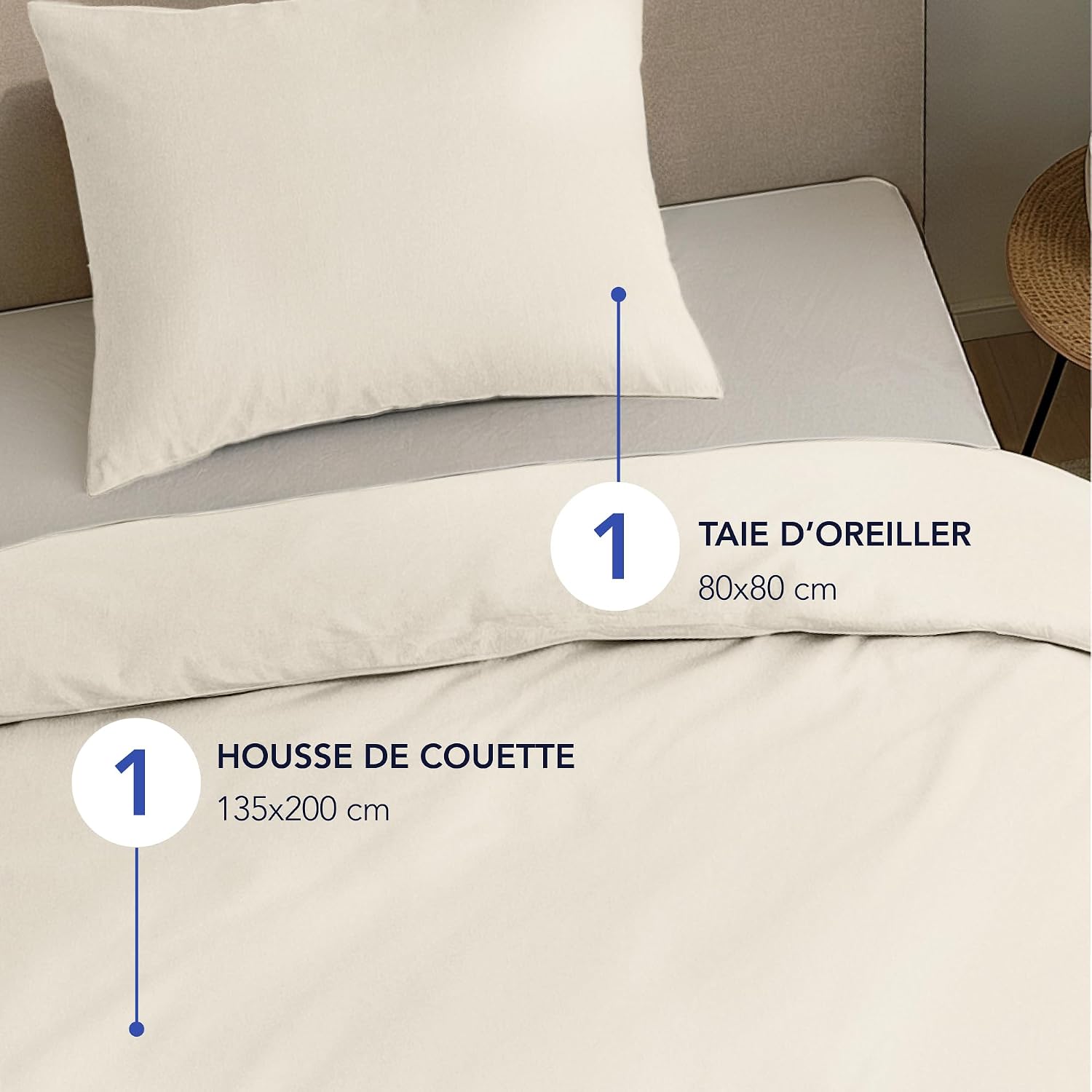 Detalle 2 de Dreamzie Housse de couette satin 135x200