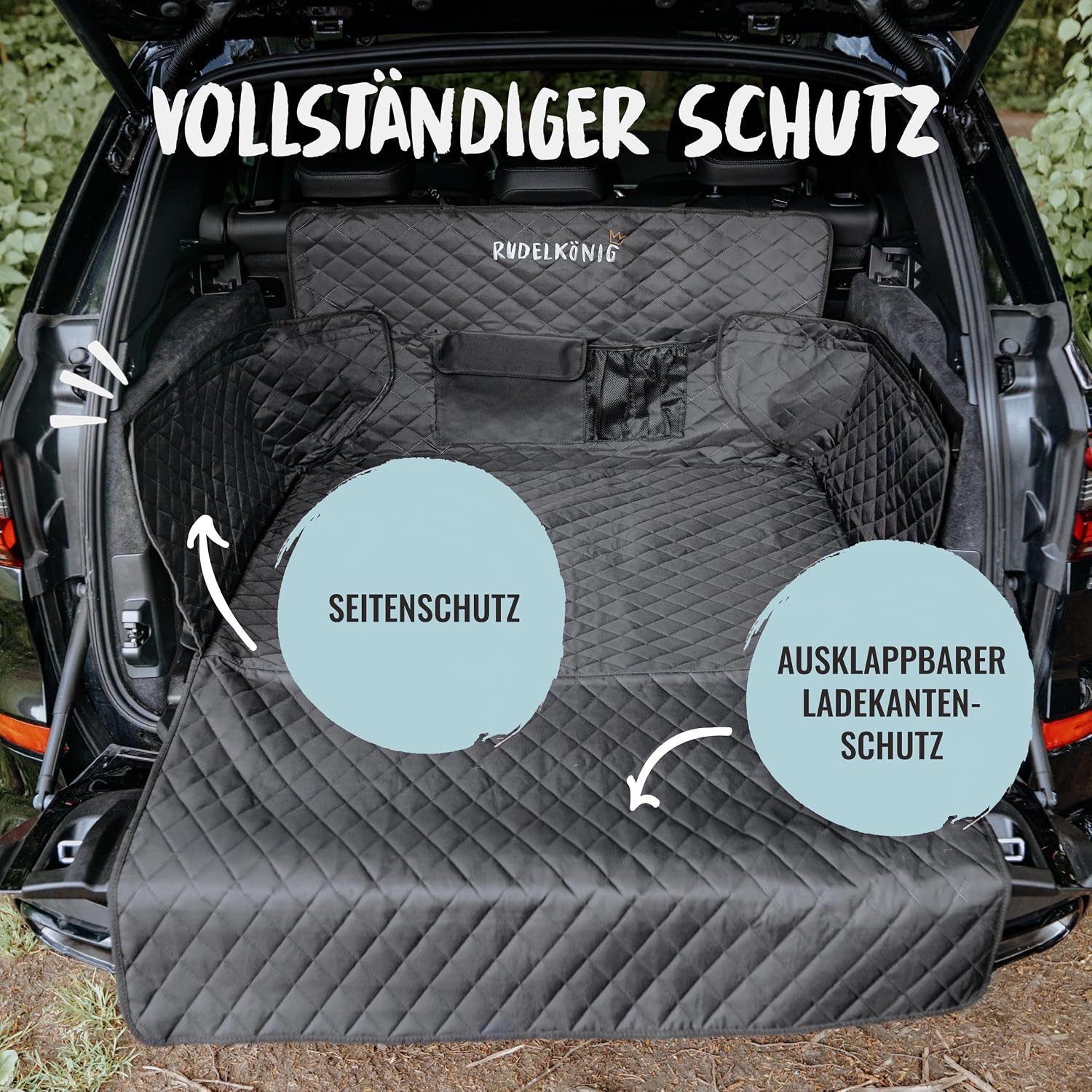 Detalle de Rudelkönig Kofferraumschutz Hund – universelle Schutzmatte für Hunde