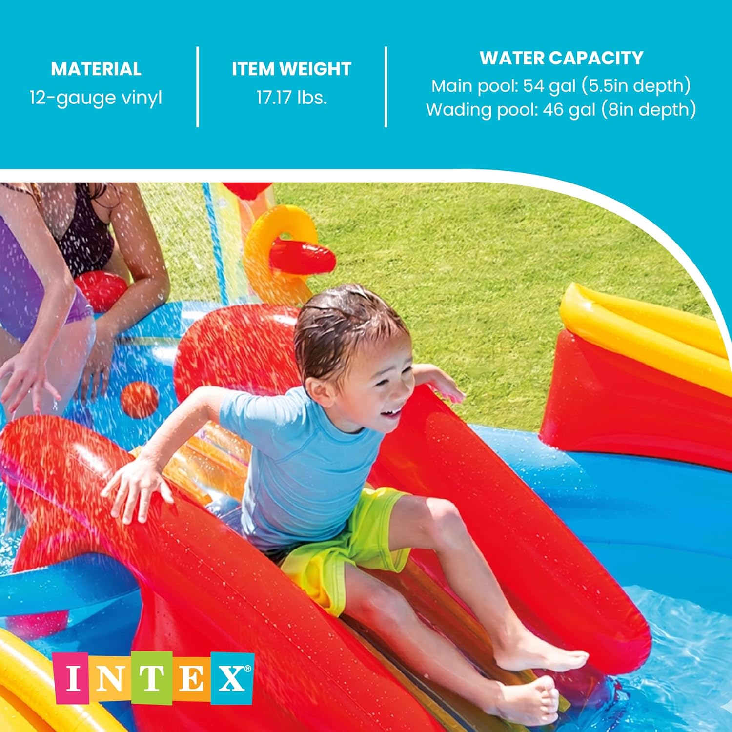 Detalle de Intex 57453NP Playground Arcobaleno – Piscina gonfiabile bambini 297x193x135 cm