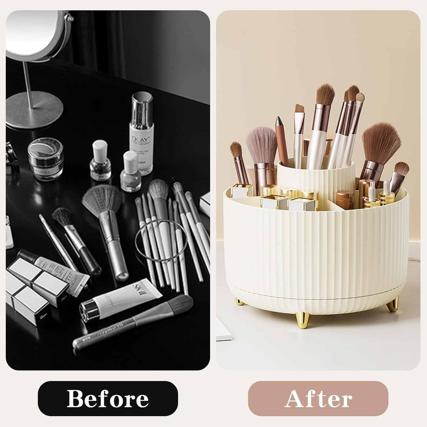 Thumbnail 6 de fanado 360° Rotating Makeup Organiser – Ivory