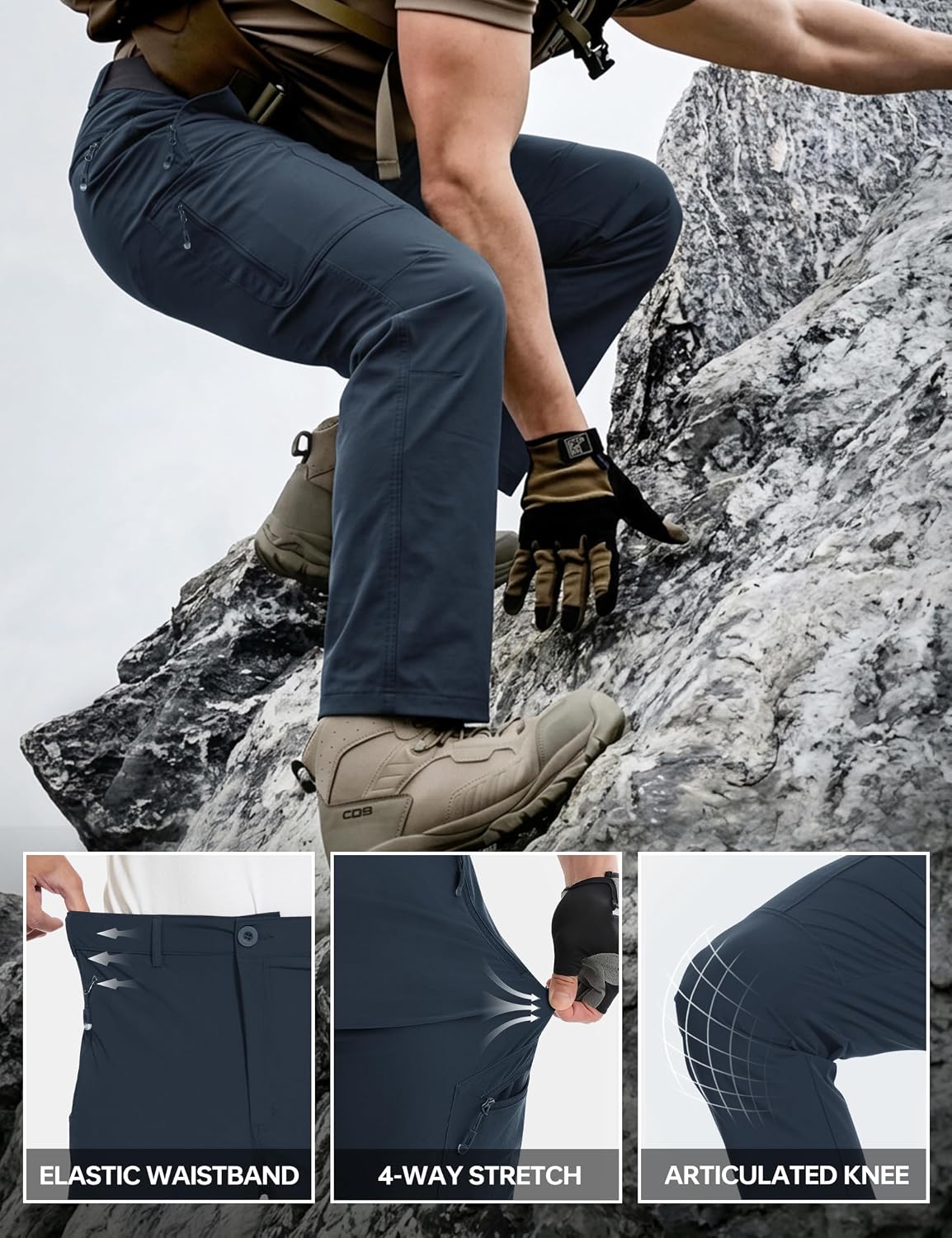 Thumbnail 6 de Arunlluta Men's Hiking Pants, 4-Way Stretch, UPF 50+, 6 Zipper Pockets