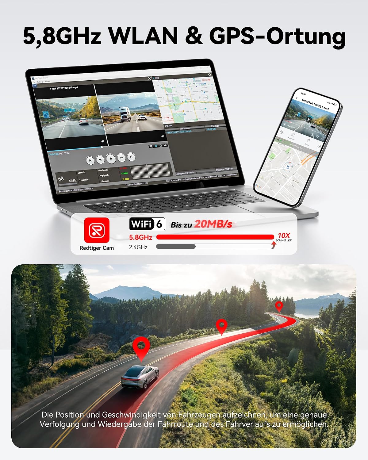 Thumbnail 5 de REDTIGER Dashcam Front-/Rear 4K/2,5K mit STARVIS 2 256 GB Max