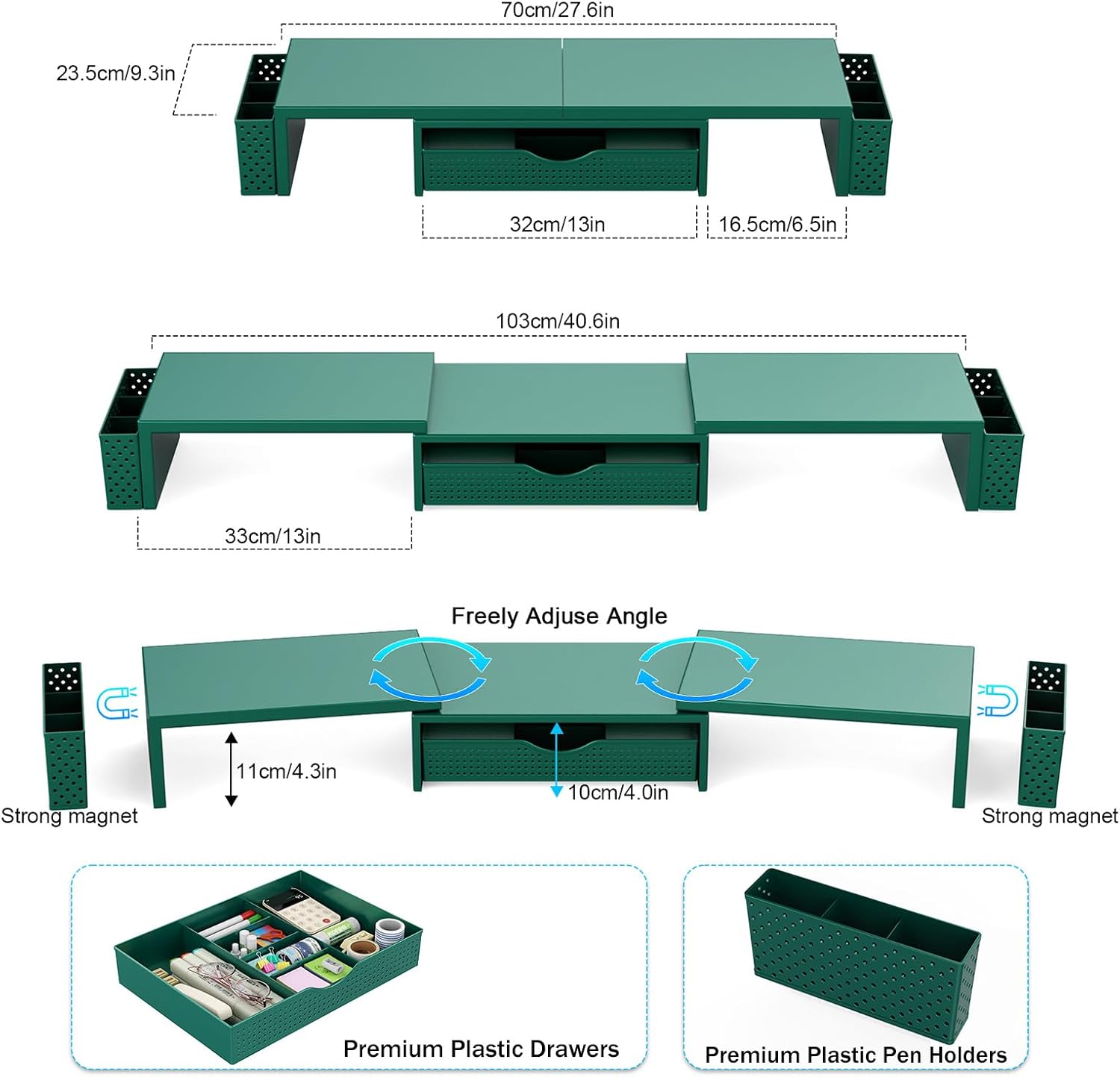 Thumbnail 4 de Spacrea Metal Desk Organizer with Drawer 1 📚