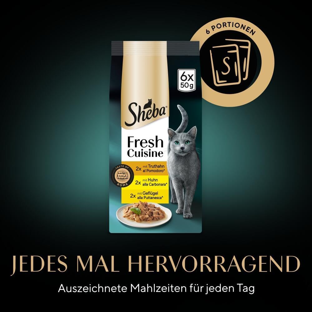 Thumbnail 6 de Sheba Portionsbeutel Katzennassfutter Multipack Fresh Cuisine Taste of Rome mit Truthahn und Huhn – 6x50 g