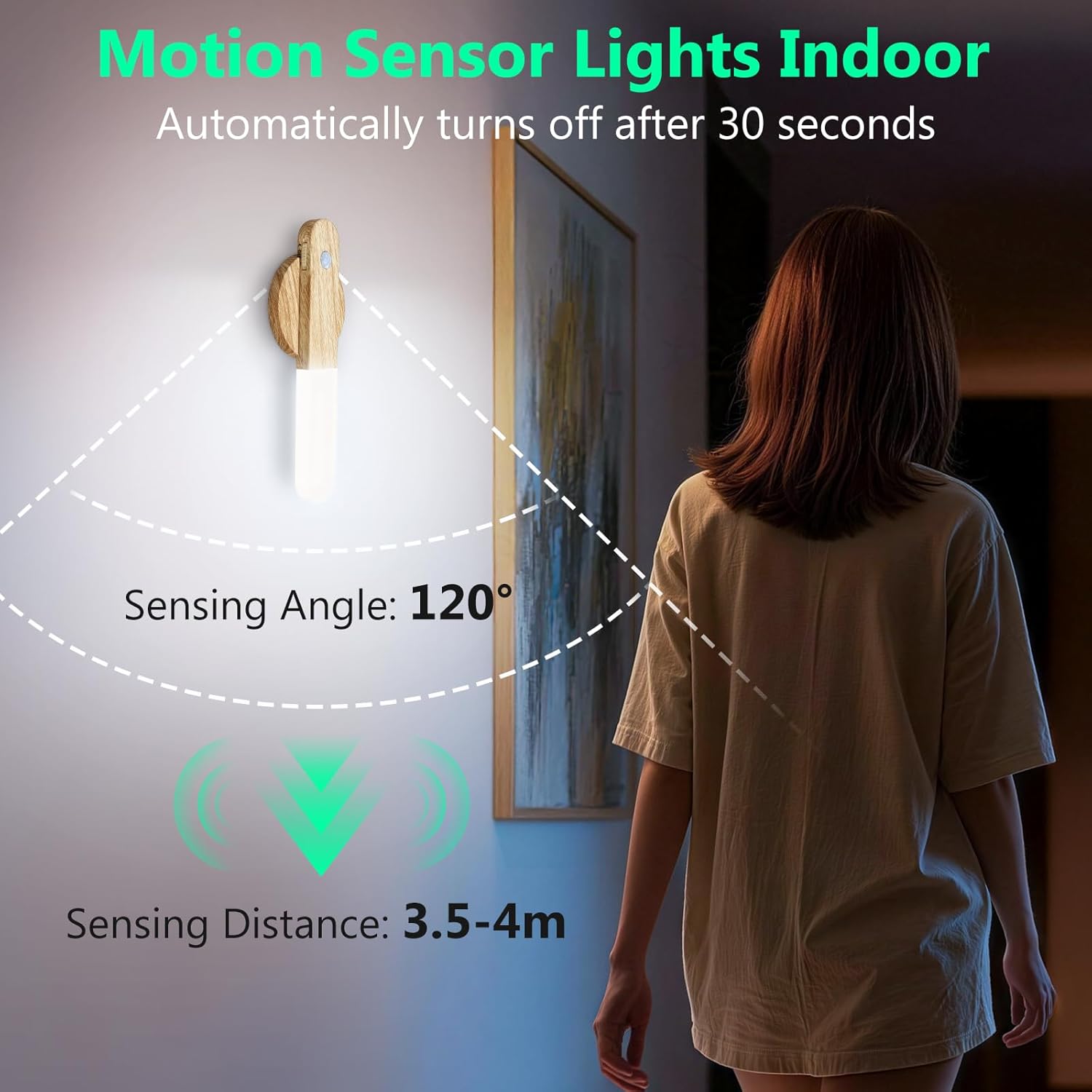 Thumbnail 3 de Toowell 3-Pack Motion Sensor Stair Lights (Rechargeable Wall/Night Lights)