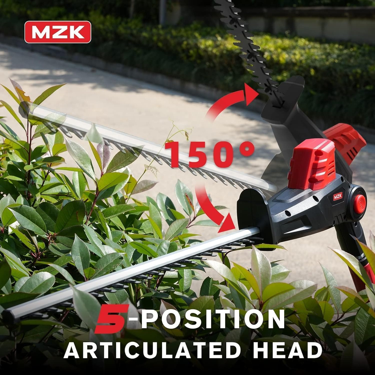Thumbnail 5 de MZK 20V MAX 57cm Cordless Pole Hedge Trimmer Attachment with 2.4m Reach and Extension Pole