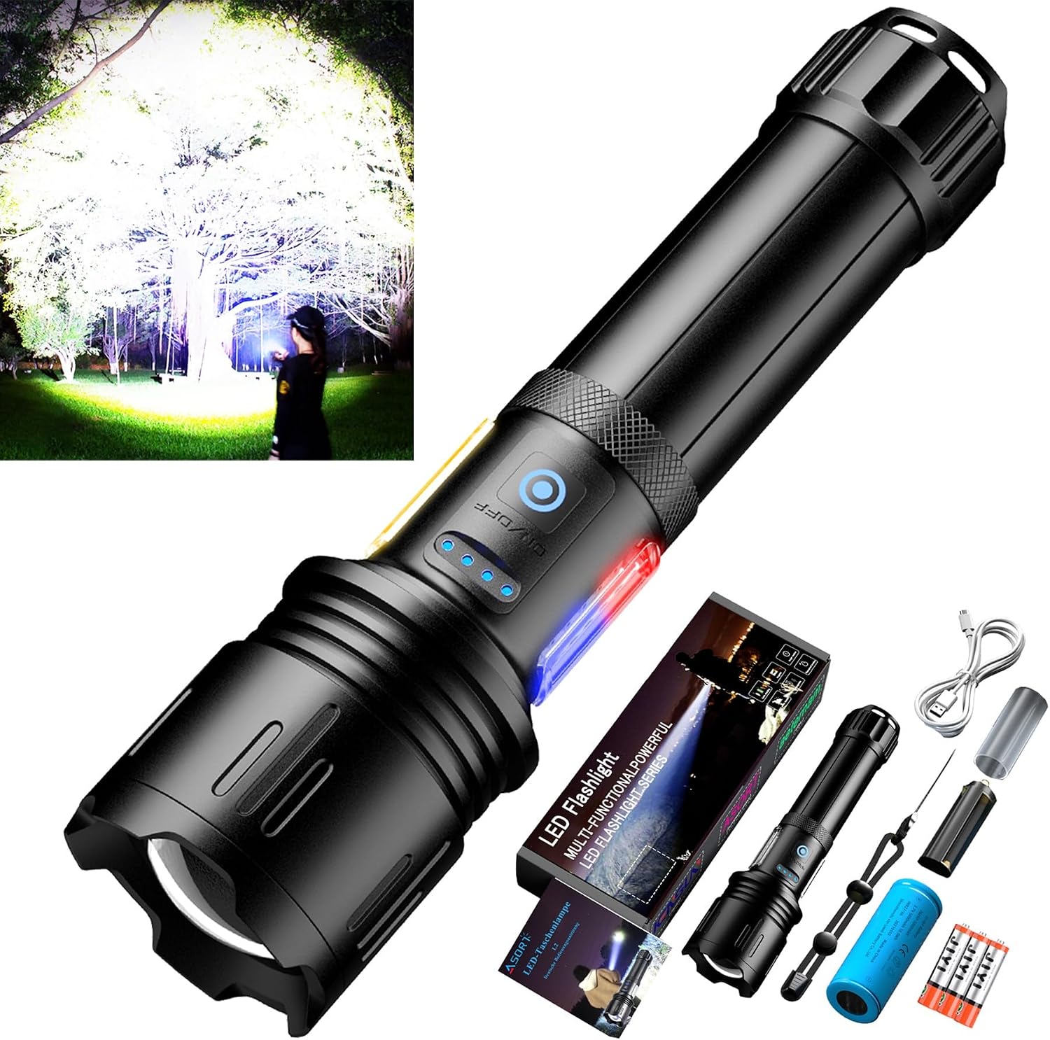 Detalle de ASORT ASORT LED Taschenlampe 30000 lm