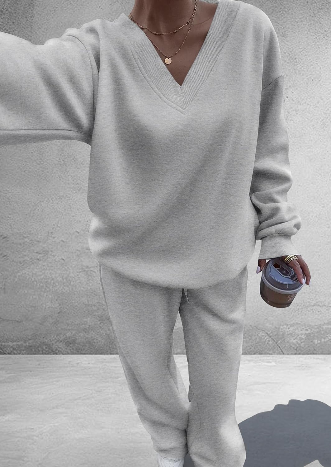 Thumbnail 3 de PRETTYGARDEN 2‑Piece V Neck Knit Set S‑XXL