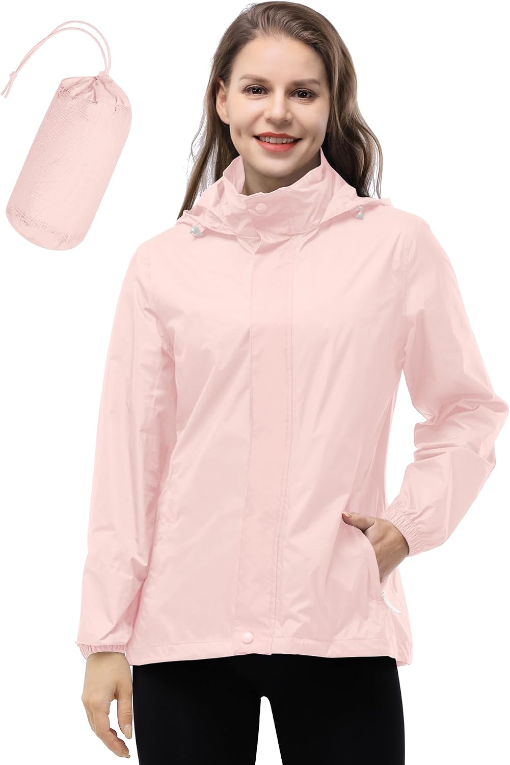 Thumbnail 6 de 33,000ft Damen Wasserdichte Faltbar Regenjacke mit Kapuze – Leichte, atmungsaktive Windbreaker-Jacke für Damen