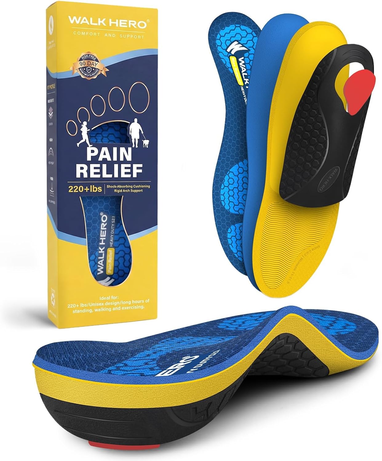 Detalle de WalkHero High Arch Support Insoles 220+ lbs
