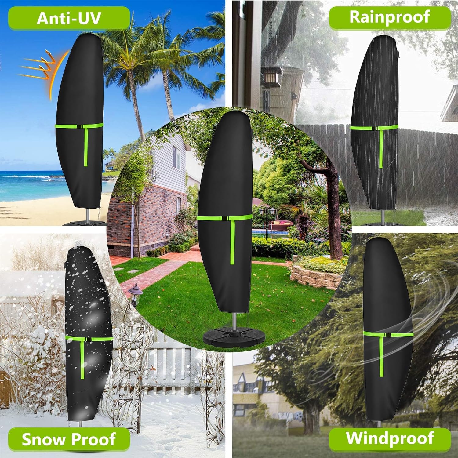 Thumbnail 6 de GEMITTO Cantilever Parasol Cover (280cm) – Weatherproof 420D Oxford, UV & Windproof with Zipper