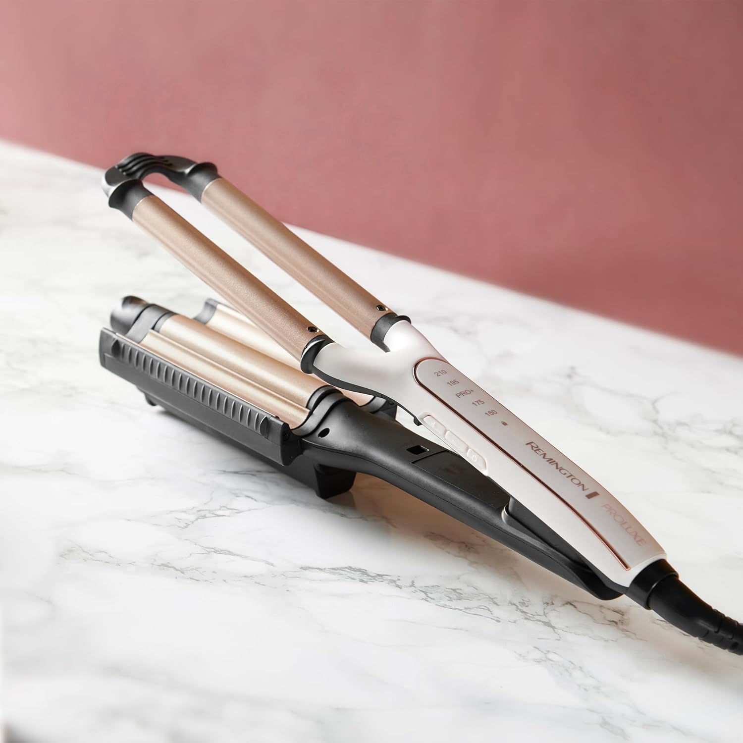 Thumbnail 4 de Remington Proluxe CI91AW piastra arricciacapelli onde con 4 look, 5 temperature e cilindro centrale regolabile (rosa)