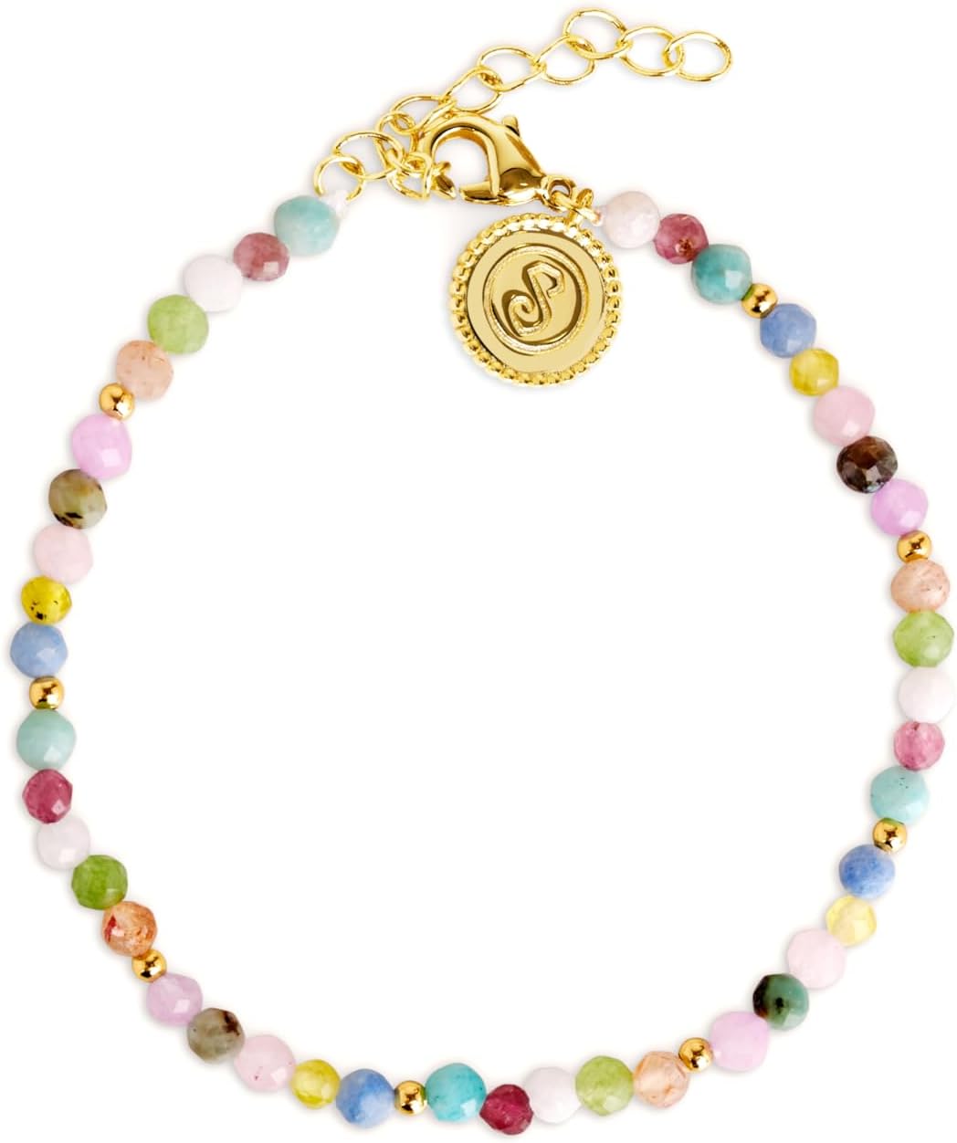 Imagen de SINGULARU Pulsera Altea Colors: acero bañado en Oro 18Kt con piedras naturales (19 cm) en OfertitasTOP