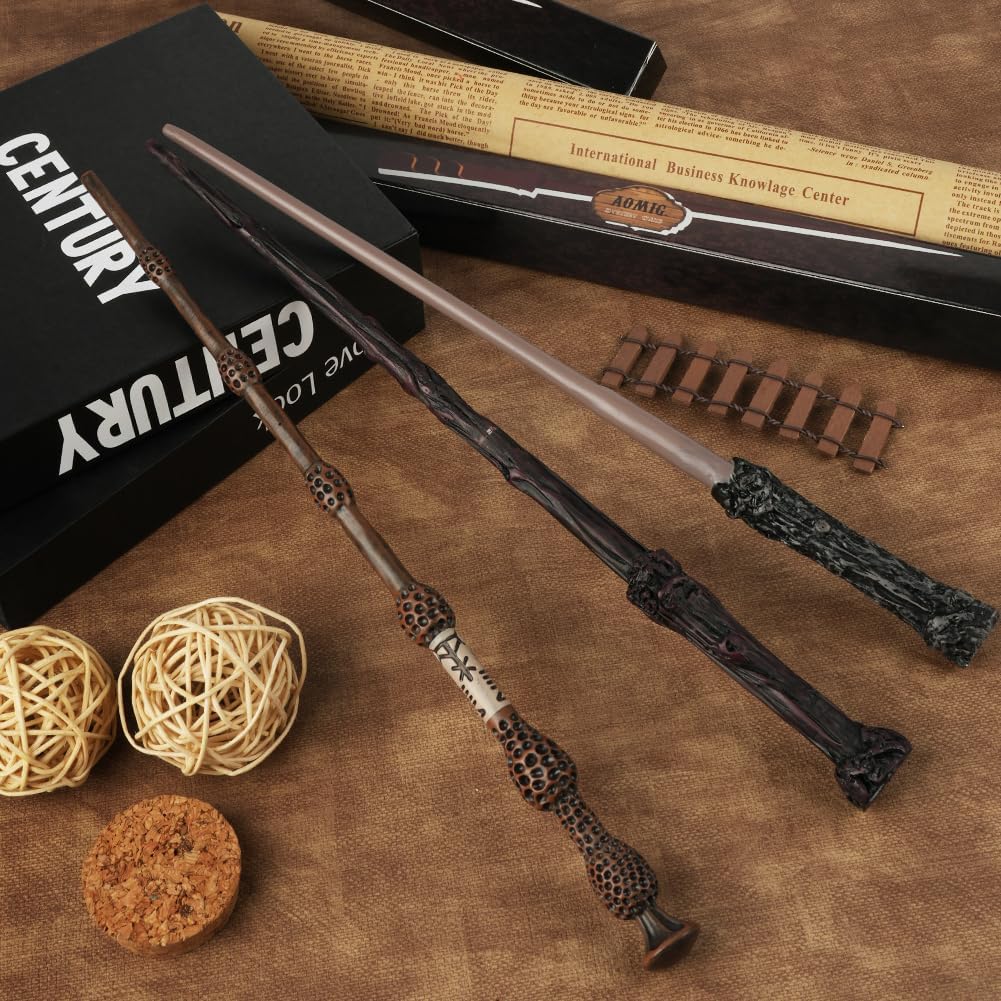 Detalle 2 de Aomig Bacchetta Magic da cosplay in resina, 31 cm – accessorio per bambini e feste a tema maghi