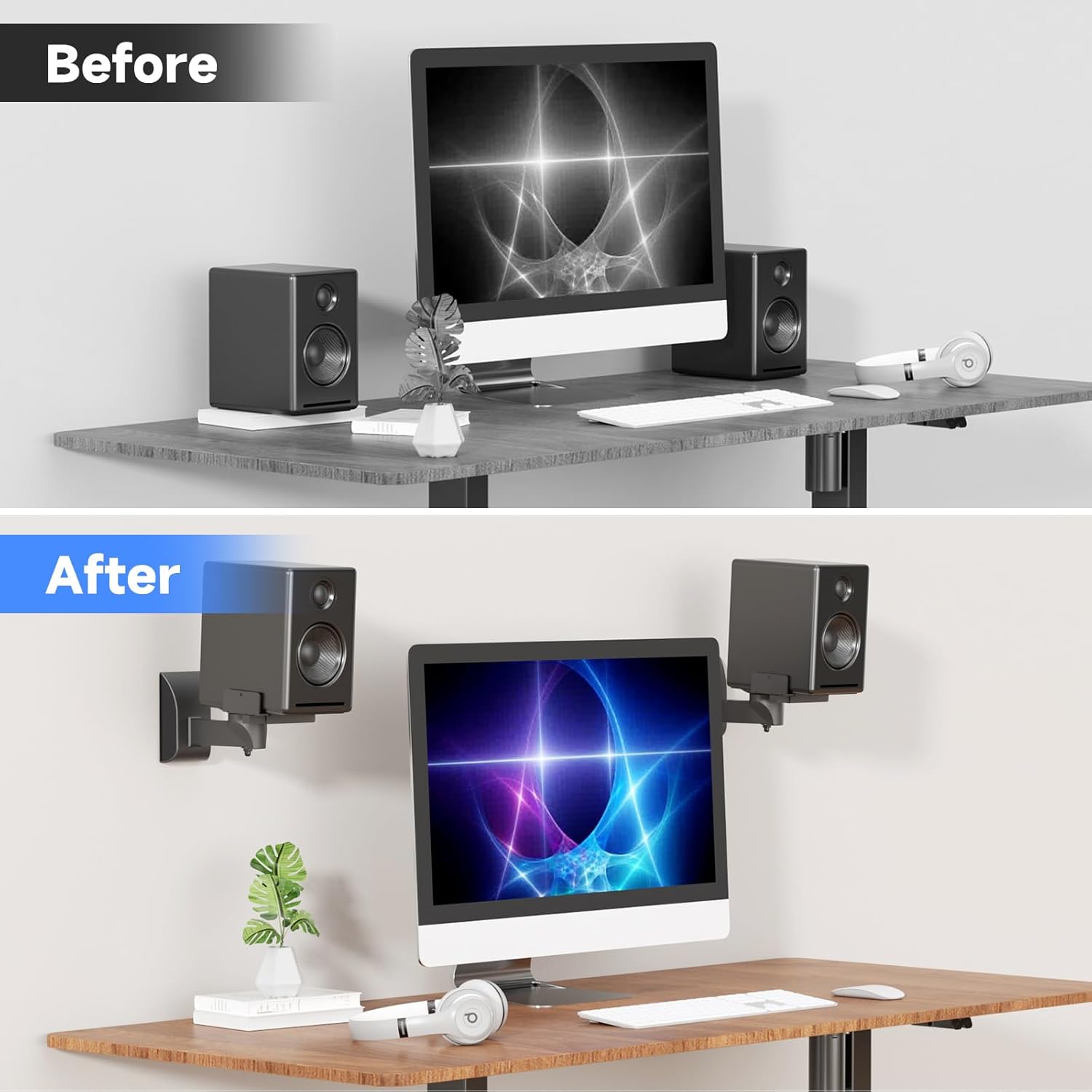 Thumbnail 5 de Suptek Speaker Wall Mounts (2-Pack) – Dual Wall Brackets for Surround Sound Speakers up to 55 lbs