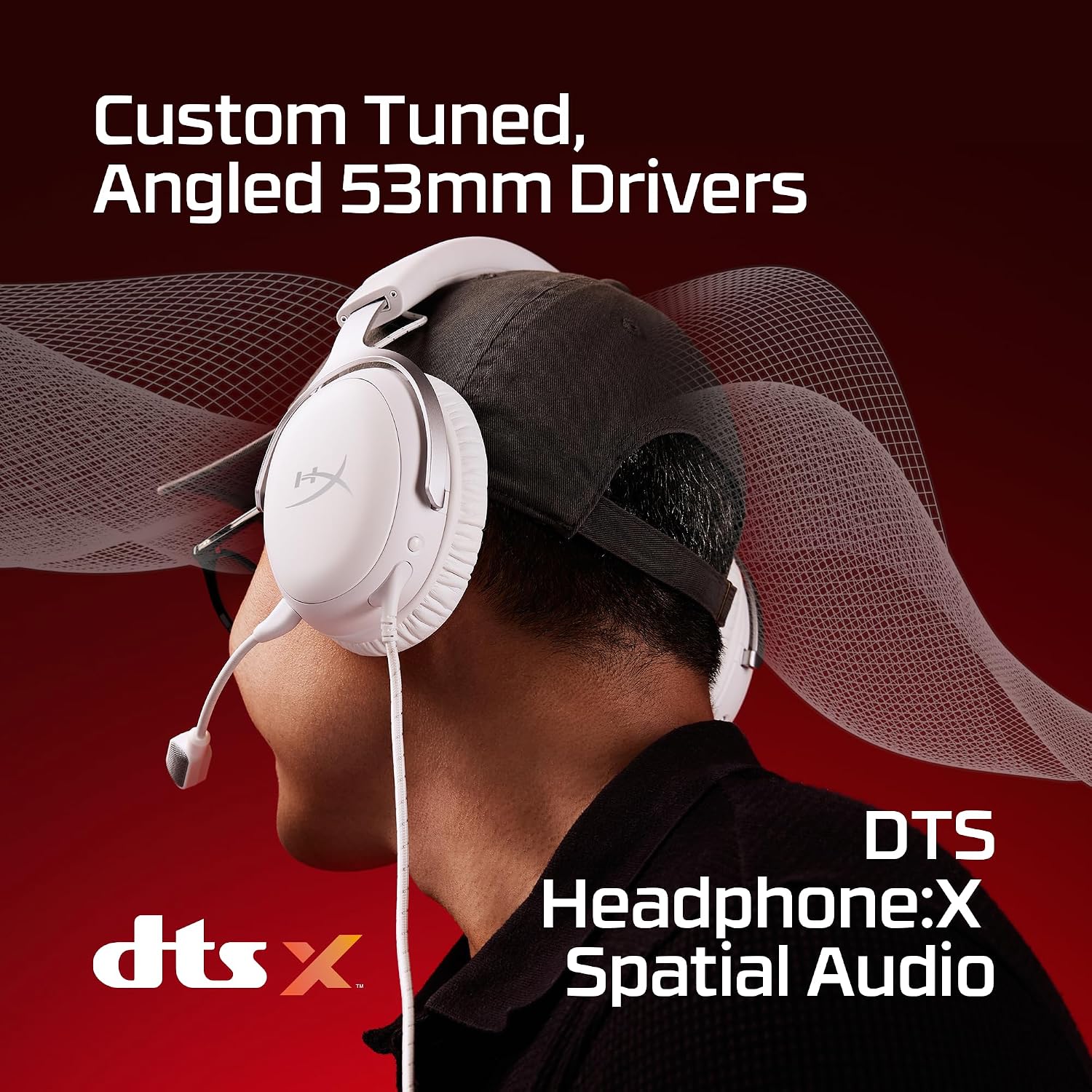 Detalle de HyperX Cloud III Wired Gaming Headset (PC, PS5, Xbox Series X|S) with DTS, 53mm Drivers & Ultra-Clear 10mm Mic