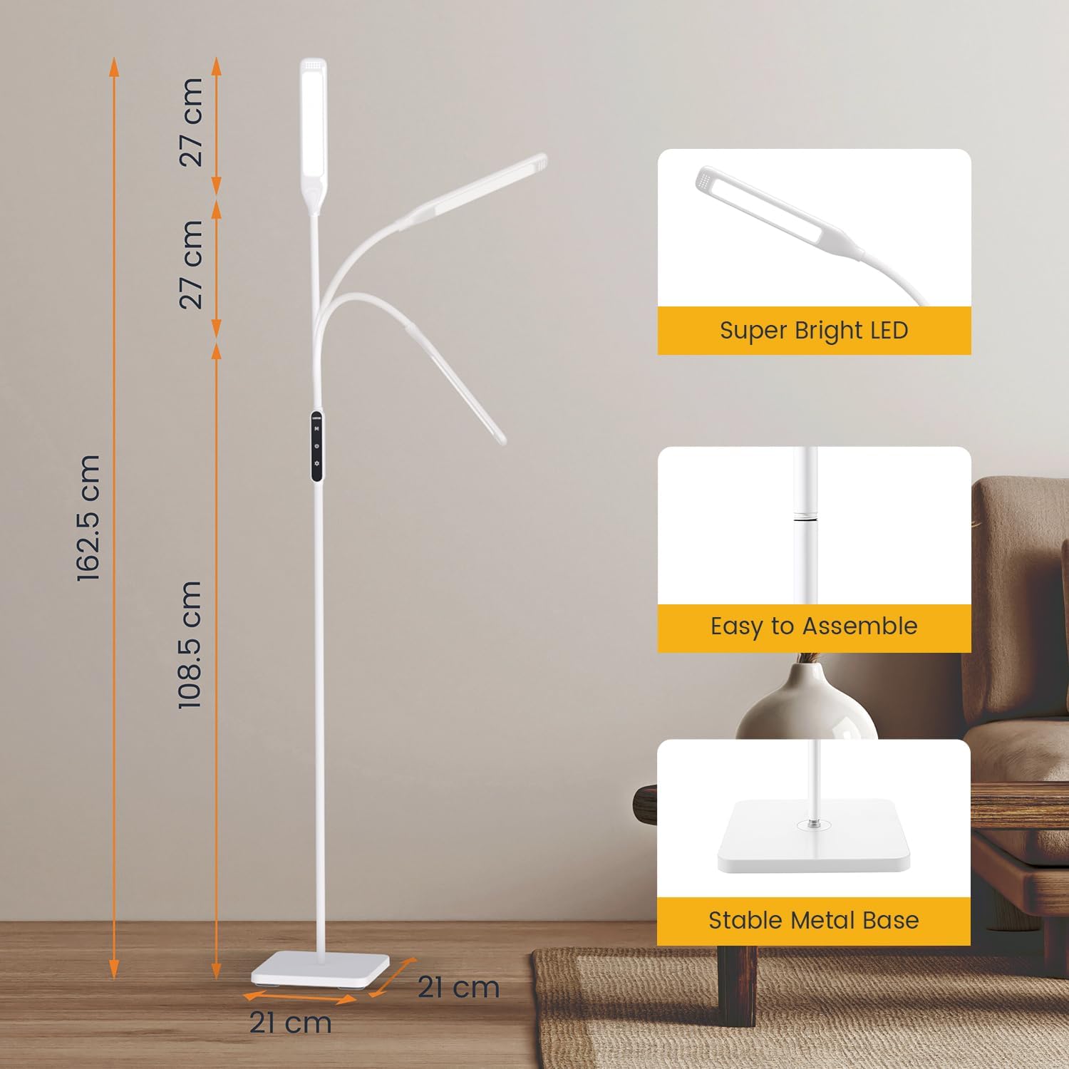 Thumbnail 4 de Lastar LED Floor Lamp with Remote & Touch Control and Adjustable 3000K–6500K