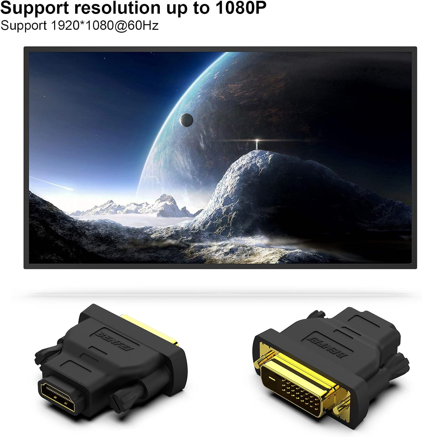 Thumbnail 3 de BENFEI DVI-auf-HDMI Adapter 4er-Pack