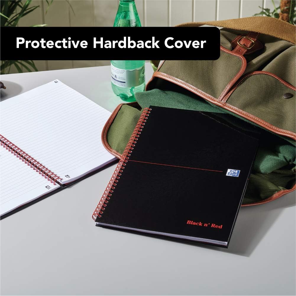 Thumbnail 2 de Oxford Black n' Red A4 Hardback Wirebound Notebook (Glossy) – 140 Pages