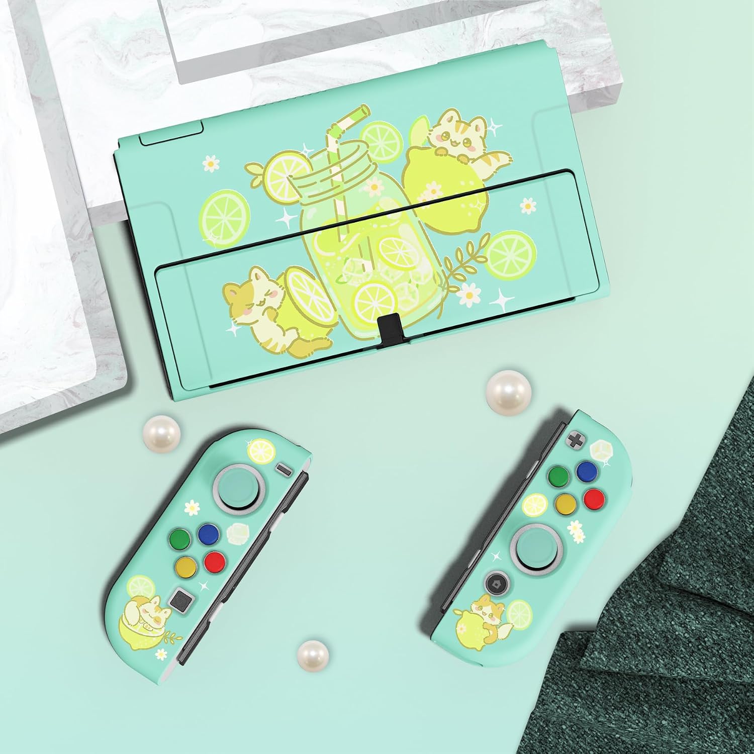Thumbnail 3 de PlayVital ZealProtect Soft Protective Case for Nintendo Switch OLED (Lemonade Kitty)