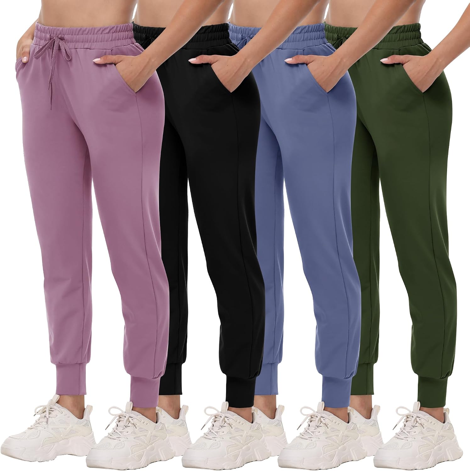 Thumbnail 6 de 4 Pack Joggers for Women - Lightweight Ultra-Soft Sweatpants with Pockets