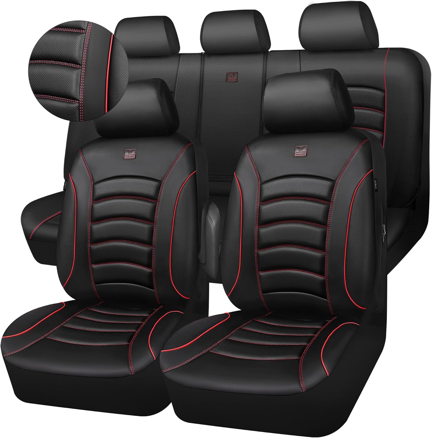Detalle de CAR PASS 3D Foam PU Leather Seat Covers — Universal