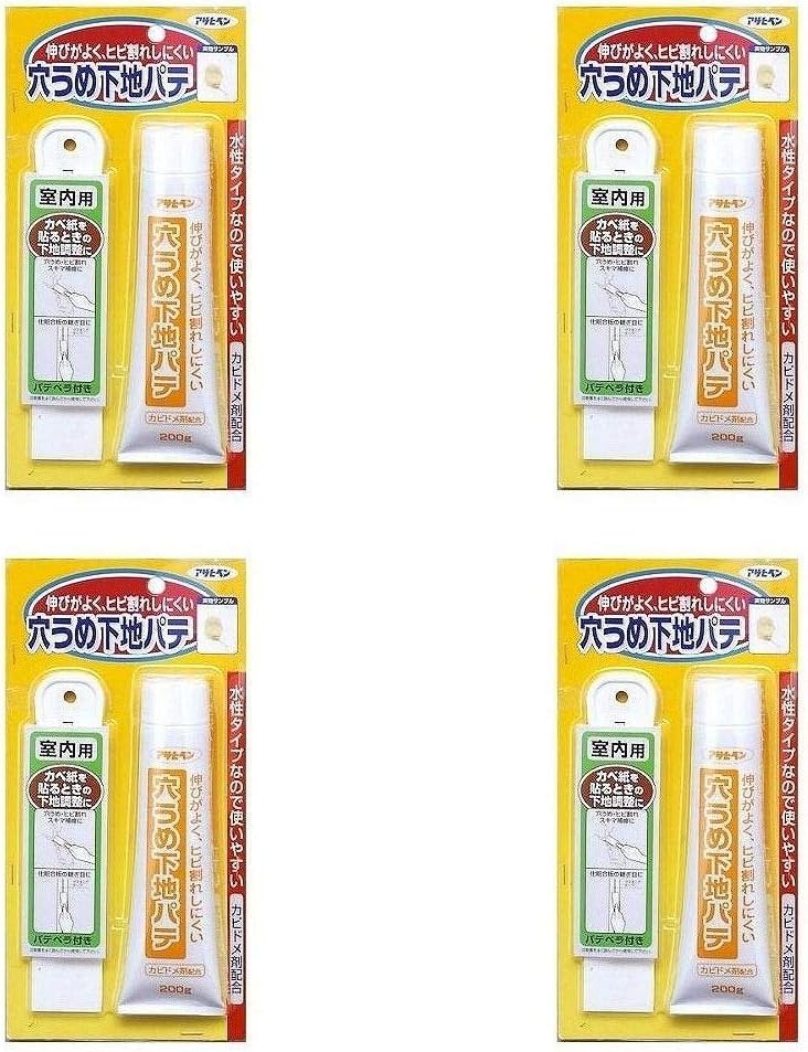 Detalle de アサヒペン 壁紙用 穴うめ下地パテ No.734 200g ヘラ付き・水性タイプ・防カビ剤配合