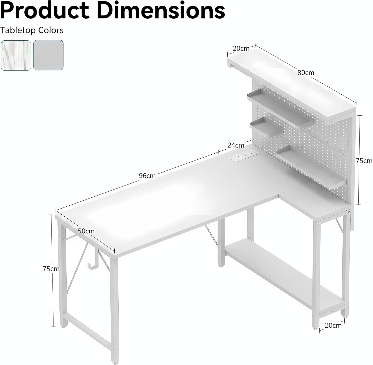 Detalle de Xyphren DE-YQZ-ZJDDB-PP L-format gamingbord med hyllor, 120 x 80 cm