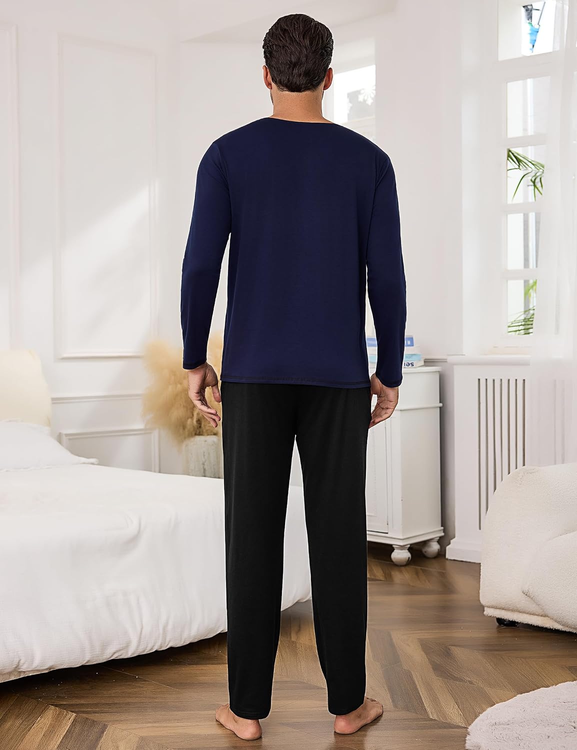 Thumbnail 3 de Bresdk Pyjama Homme Hiver Coton 2 pièces