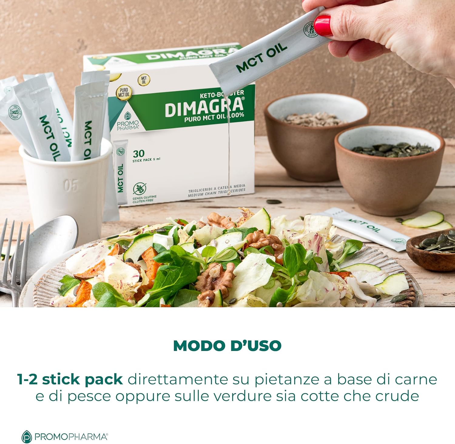 Thumbnail 1 de Dimagra MCT Oil 100% (MCT puri al 100%) in stick da 5 ml per dieta chetogenica