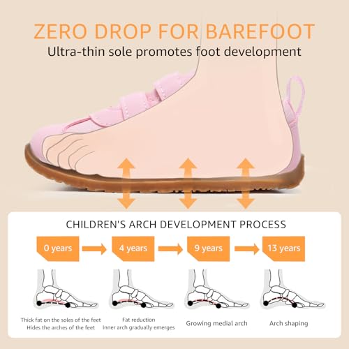 Thumbnail 3 de STQ KIDS Zapatillas deportivas barefoot para niña (rosa) – suela de caída cero y punta amplia, tallaje 24 EU