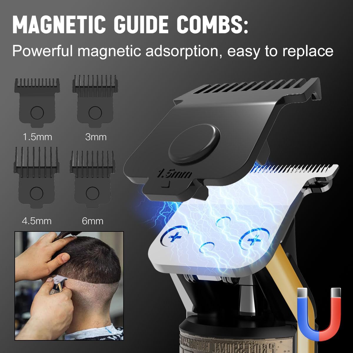 Detalle 2 de Hatteker Foil Shaver Electric Razor & T-Blade Trimmer 2‑in‑1