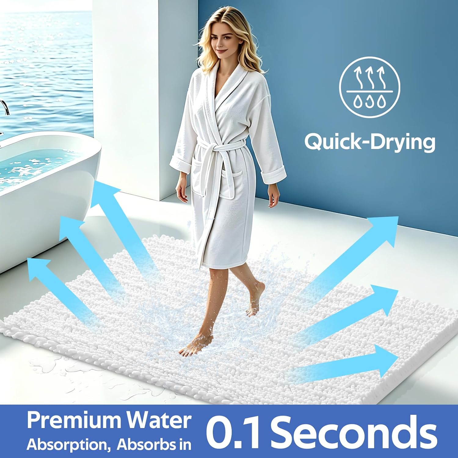 Thumbnail 3 de ACCUMTEK Upgrade Extra Large Bath Rug 48x20