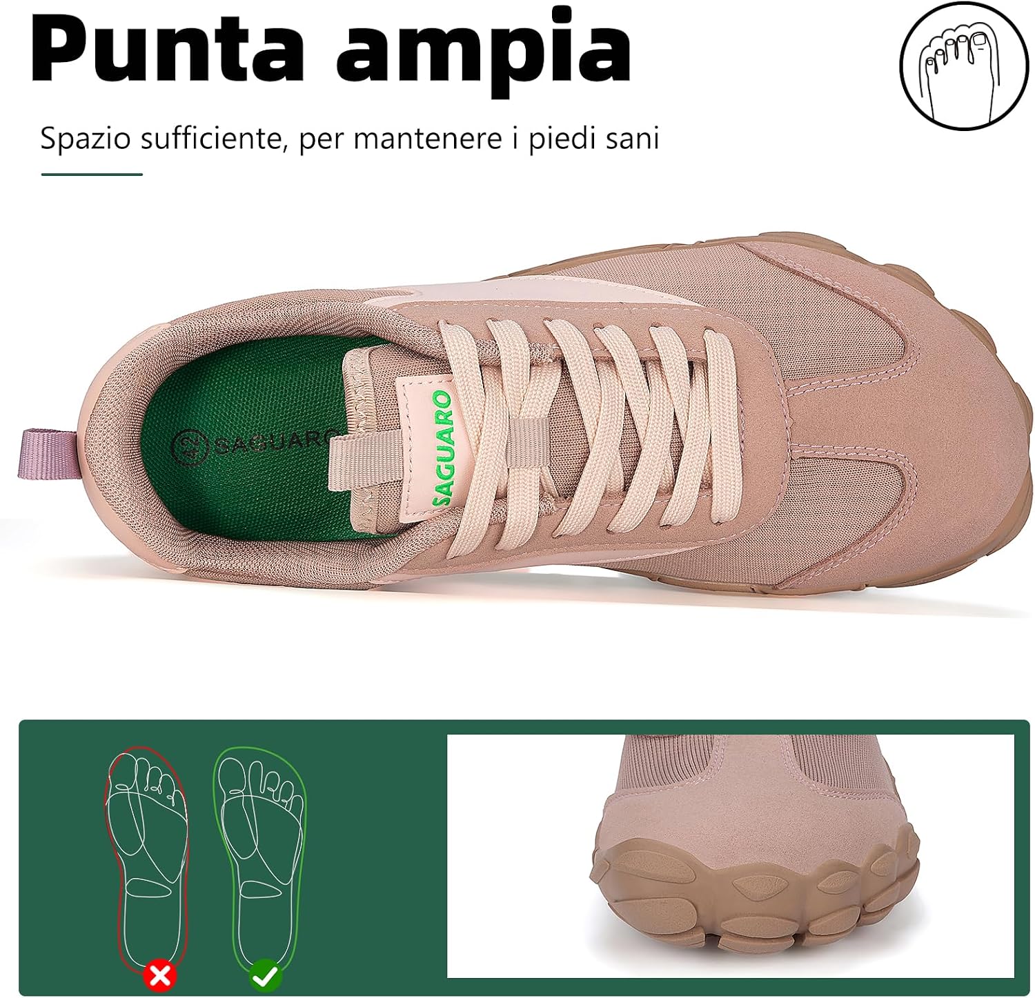 Detalle de SAGUARO Barefoot Shoes Unisex Sneakers Piedi Nudi Minimaliste Traspiranti Leggera