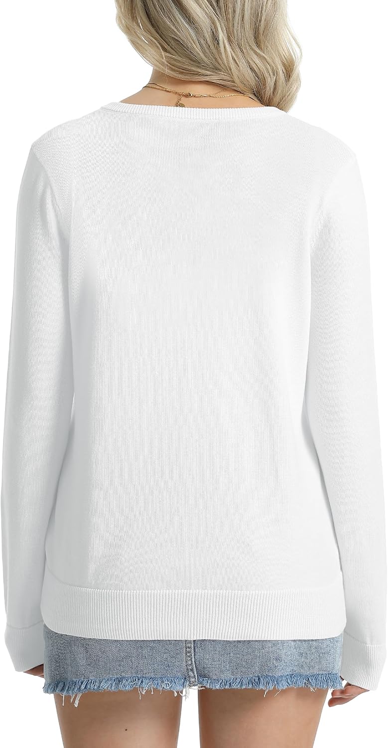Detalle de QUALFORT Women’s 100% Cotton Lightweight Cardigan (Long Sleeve, Button-Down)
