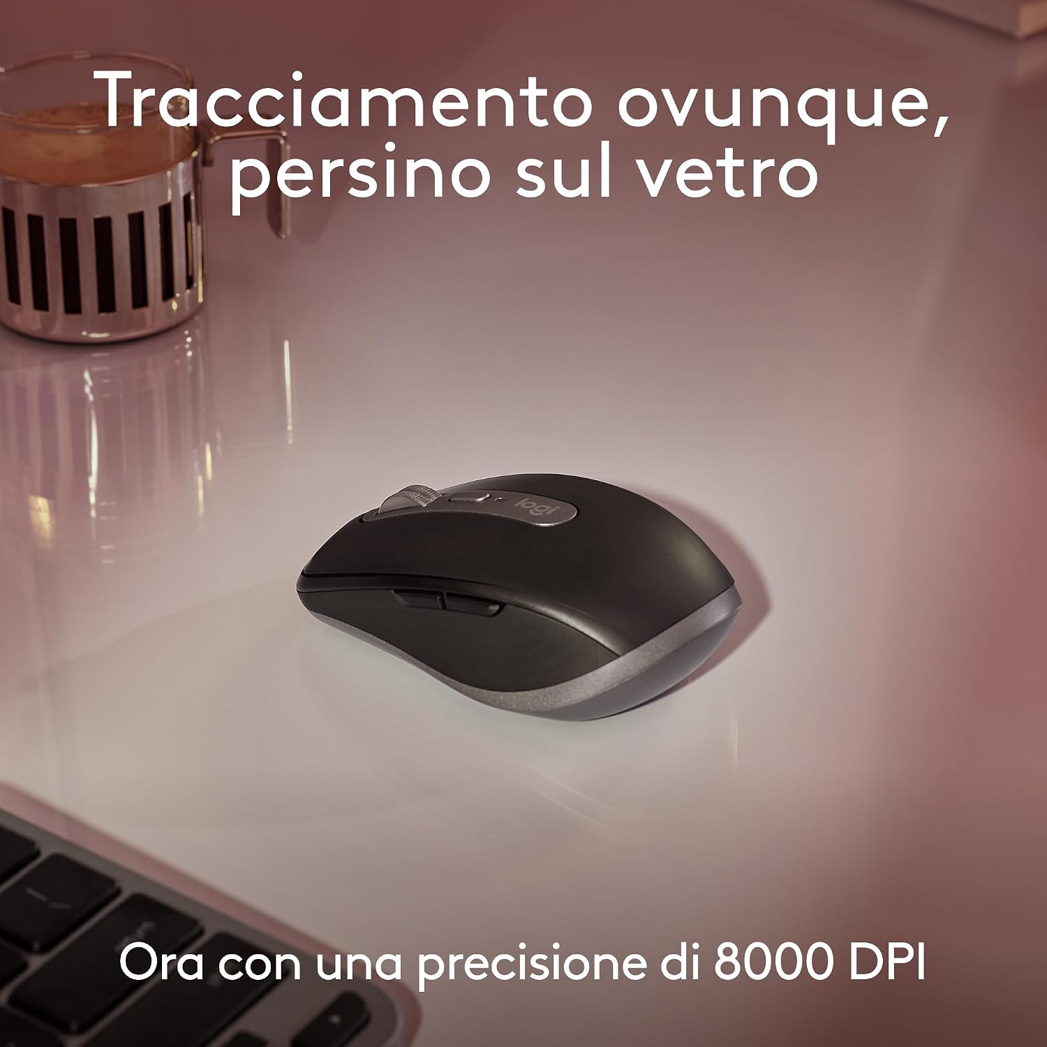 Detalle 2 de Logitech MX Anywhere 3S for Mac (Space Gray) mouse wireless Bluetooth compatto per Mac