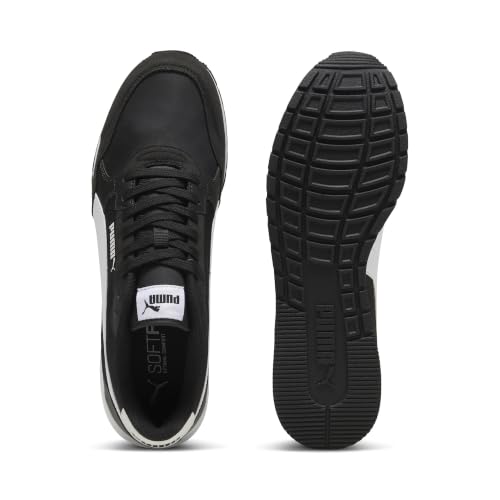 Detalle de PUMA ST Runner V4 NL Sneaker Unisex (41 EU) en Negro y Blanco con superposiciones de gamuza