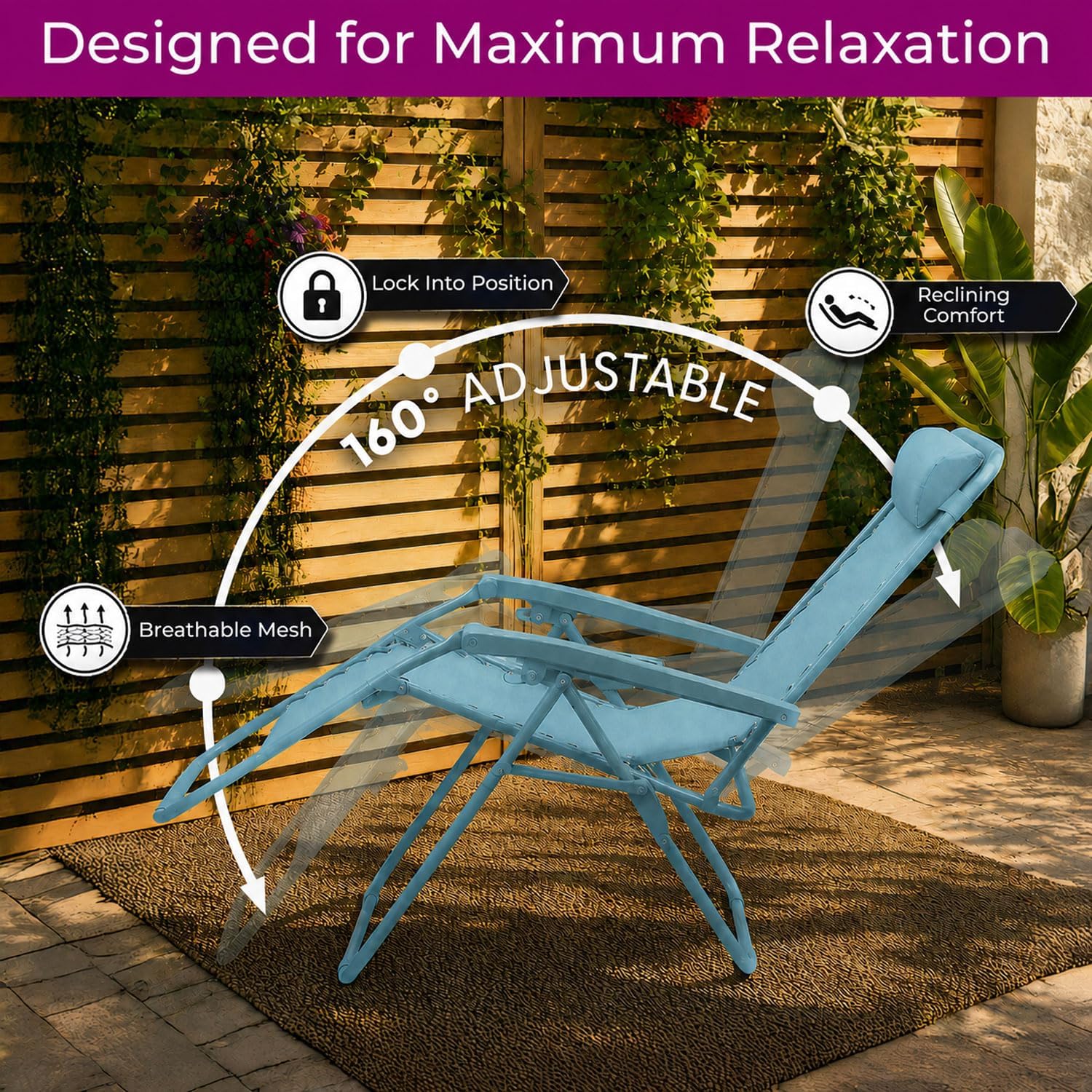 Thumbnail 3 de Neo 2X Zero Gravity Recliner Outdoor Chair – Aqua