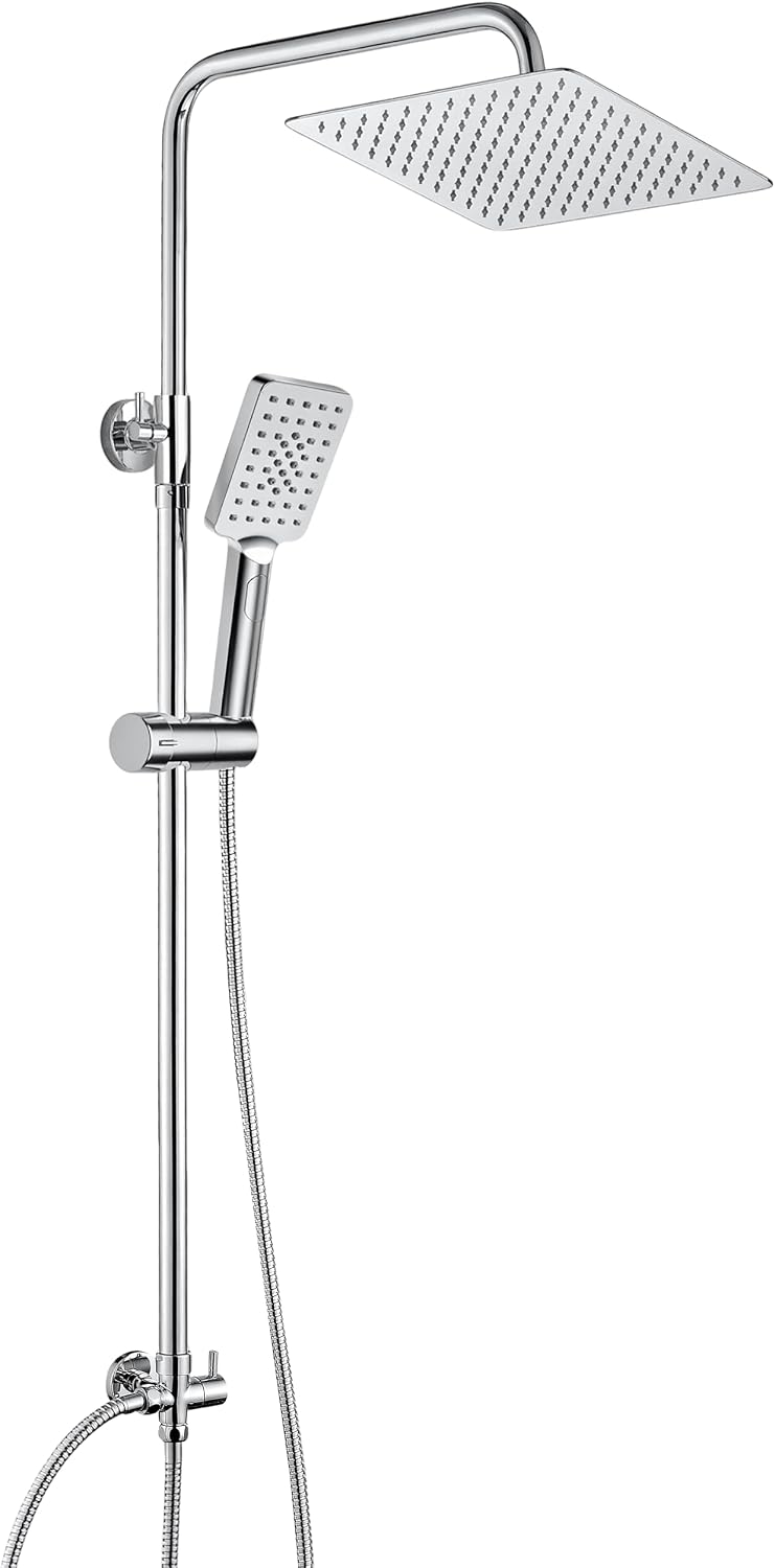 Detalle de JOHO Carré 2020 – system prysznicowy z deszczownicą 20 × 20 cm, chrom
