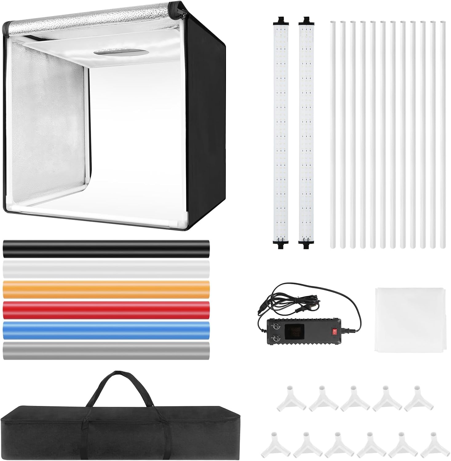 Thumbnail 6 de Bi-Colour LED Photo Light Box 80x80cm — Dimmable, High CRI Studio with 6 Backdrops
