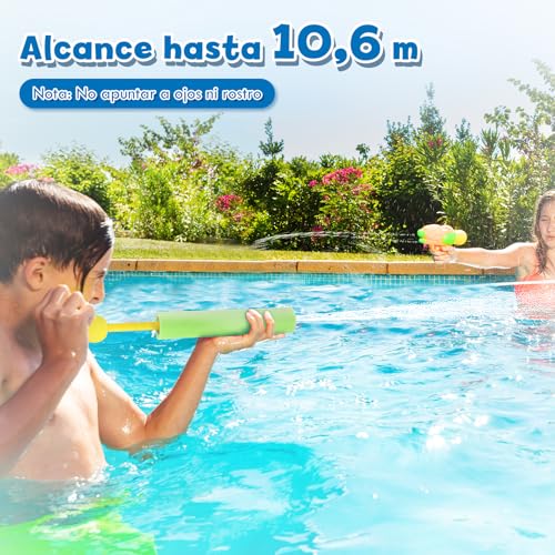 Detalle de Lehoo Castle Pistolas de Agua 12-Pack: batallas veraniegas a gran alcance para niños