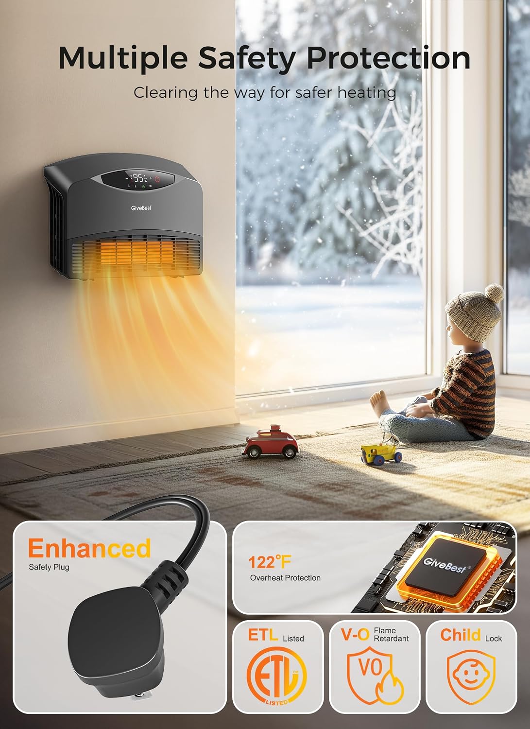 Thumbnail 3 de GiveBest UPH300M Smart Wall Heater, 1500W with Wi-Fi and Remote Control