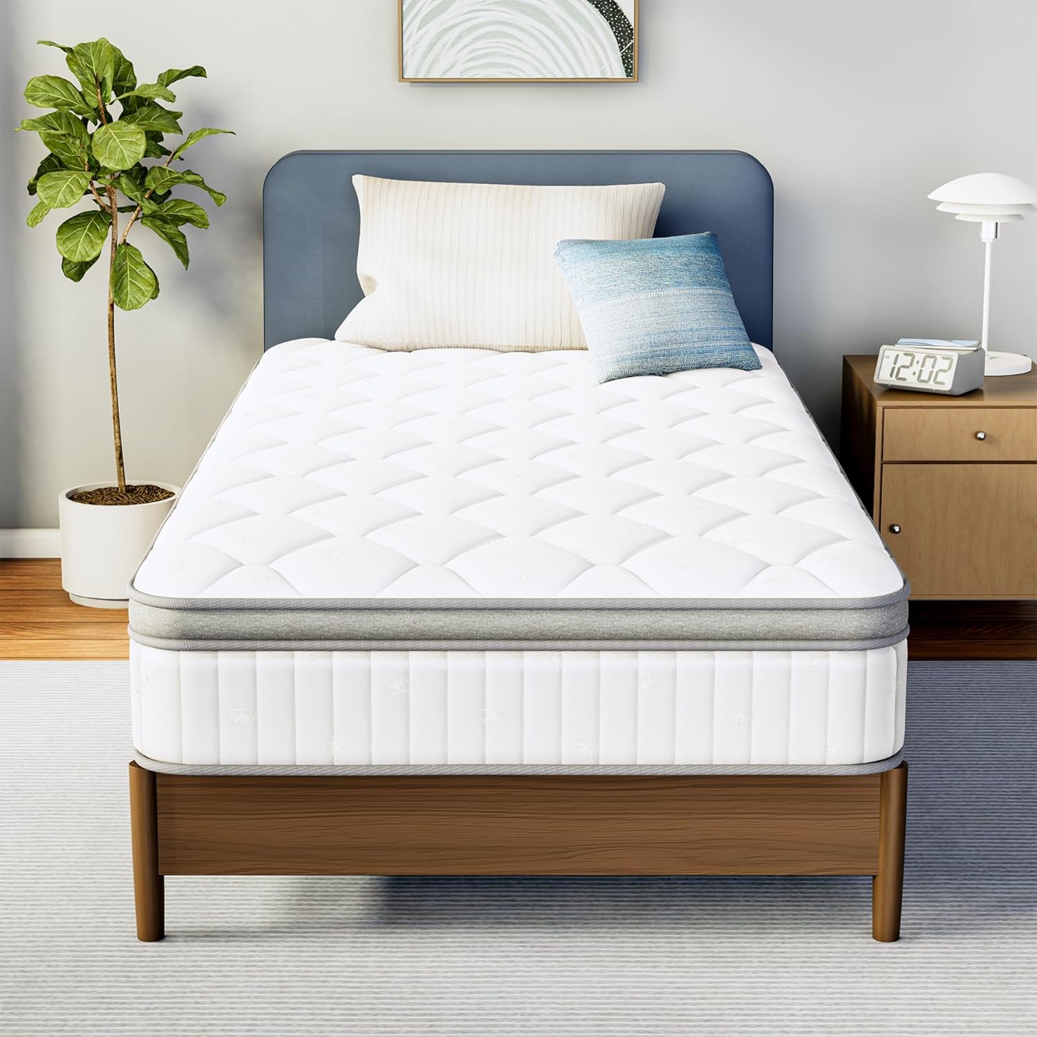 Detalle de Neo Sleep NS-HY1-BA-10T Twin 10-Inch Hybrid Mattress with Pocket Springs