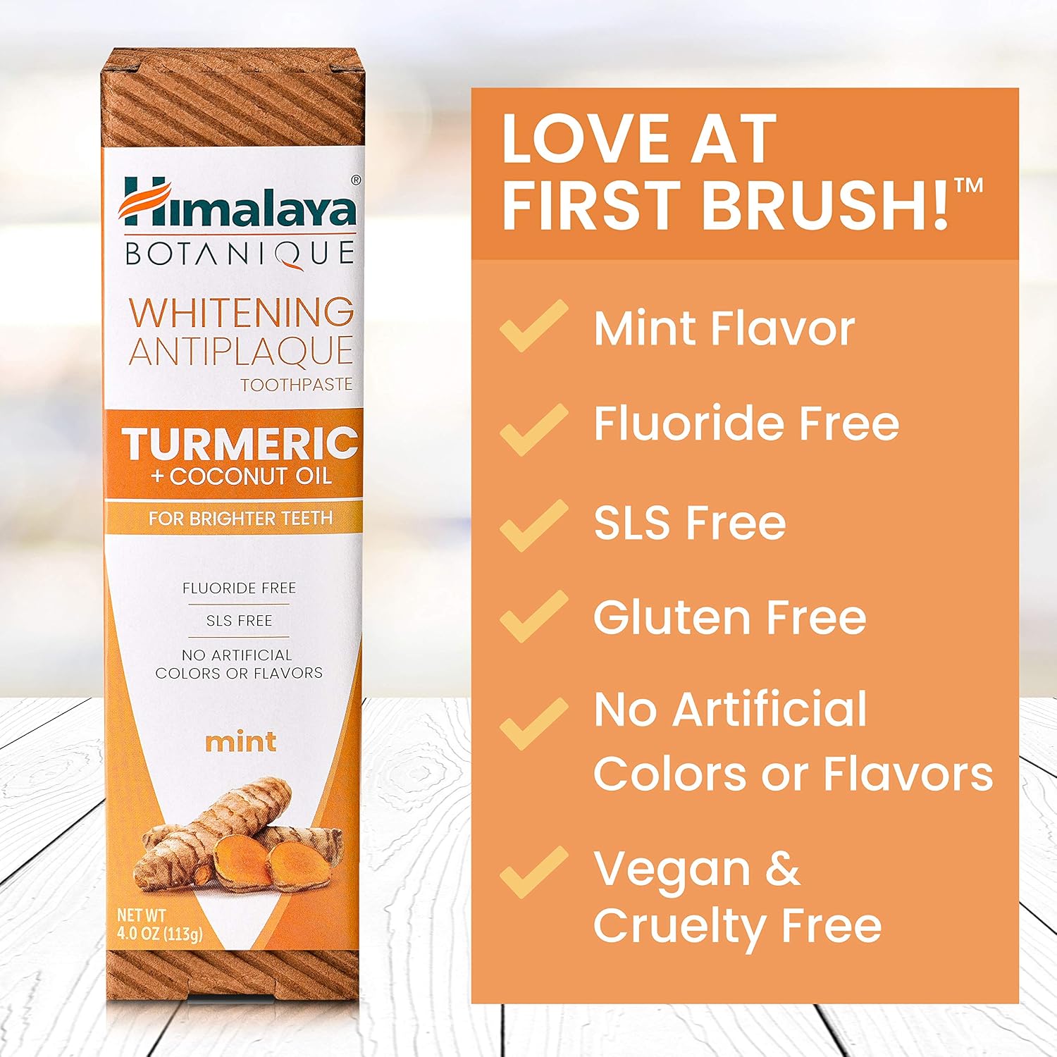 Detalle de Himalaya Whitening Antiplaque Toothpaste con Curcuma e Olio di Cocco – 113 g (4 oz)