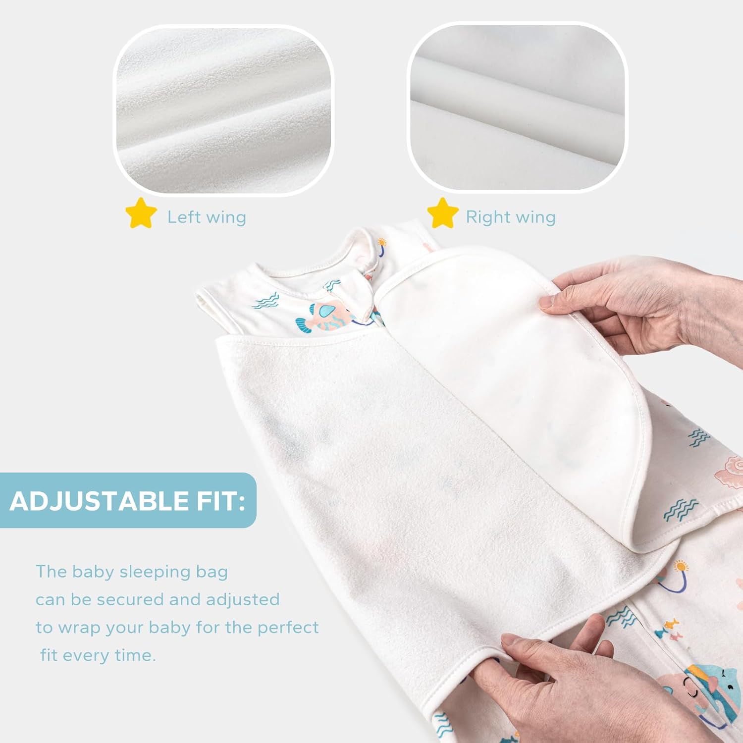 Thumbnail 3 de SIMYJOY Baby Schlafsack Neugeborene – 3‑in‑1 Pucksack aus 100% Baumwolle, verstellbar (0–6 M / 6–12 M)