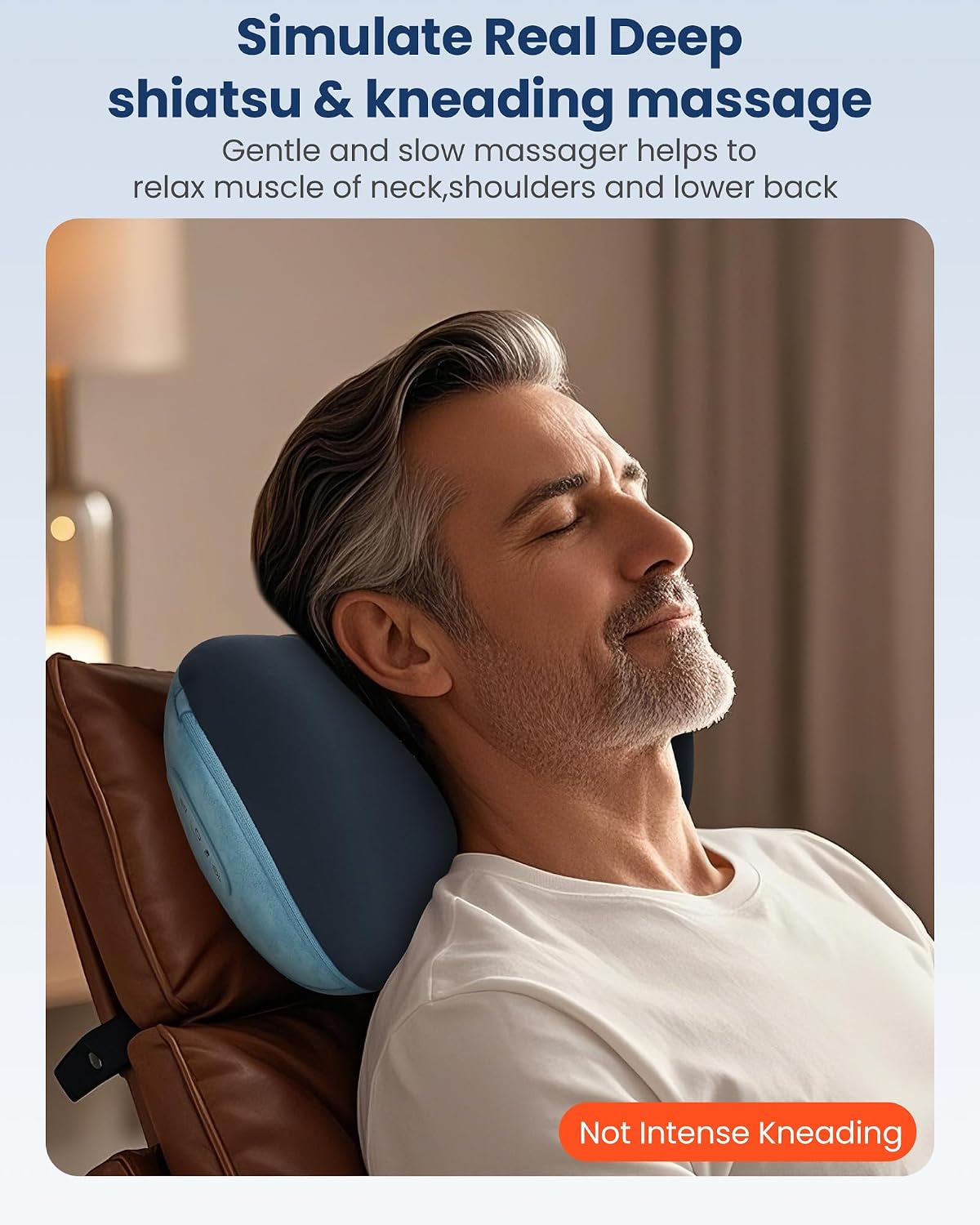 Detalle de Cordless Shiatsu Neck and Back Massager with Heat, 3D Kneading and USB-C